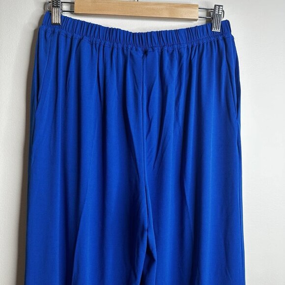 Bob Mackie Wearable Art Lagenlook Wide Leg Stretch trouser Pant Small‎ Blue NWT - Picture 10 of 13